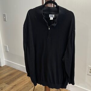 Men's Black Quarter Zip Sweater